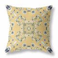 Palacedesigns 16 in. Wreath Indoor & Outdoor Zippered Throw Pillow Yellow & Blue PA3106563